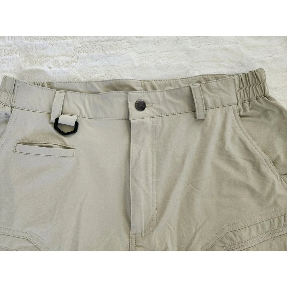 Shallowlulu Men's Size W34 L10 Nylon/Spandex Tan‎ Tactical Cargo Hiking Shorts